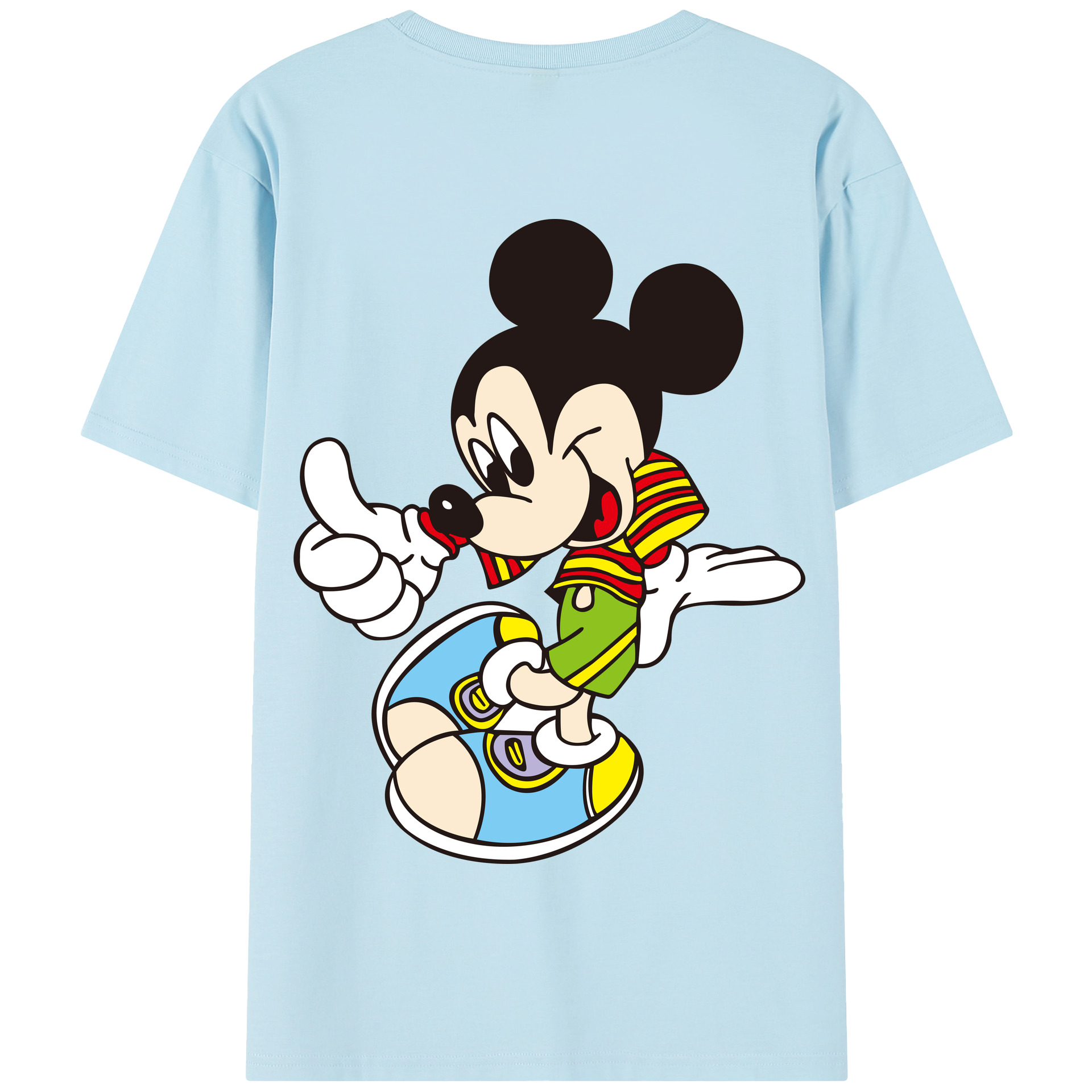 （画像用） ミッキーマウス Mickey Mouse 綿100％半袖Tシャツ（背面プリント）